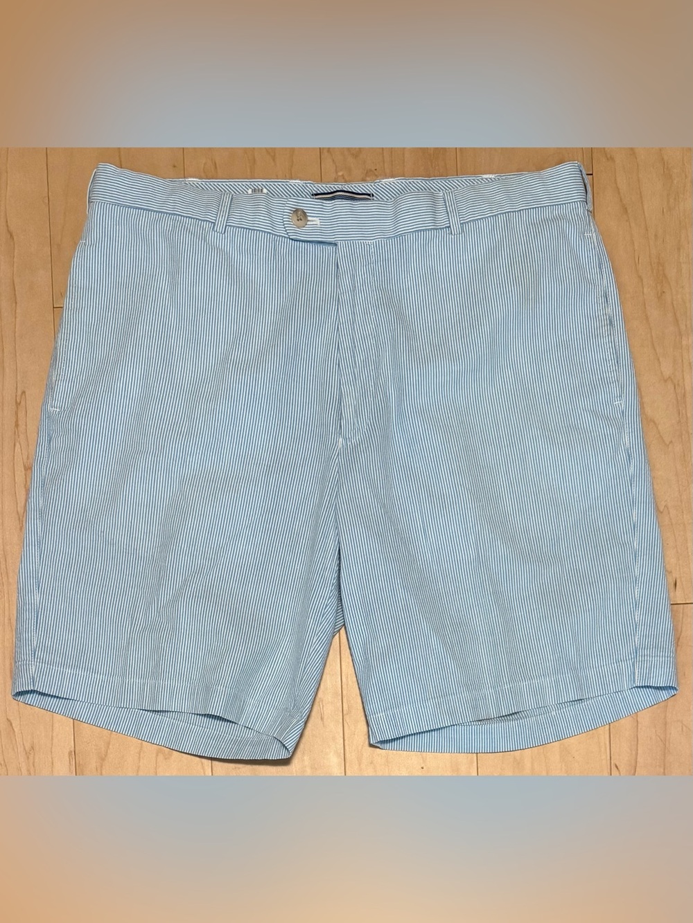 Peter Millar Seersucker Shorts Blue White Striped Stretch Lightweight Men’s 36*